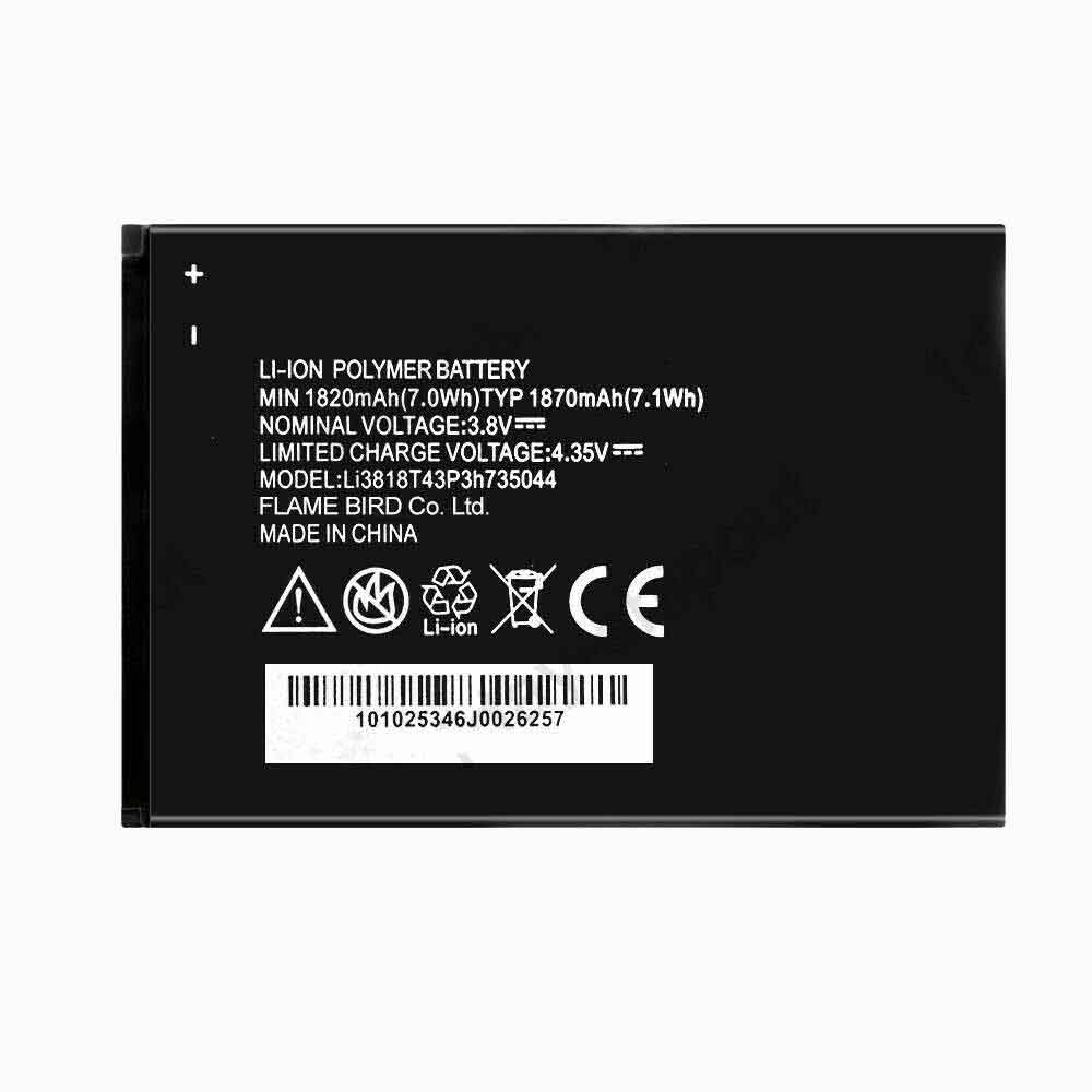 3.8V/4.35V 1820mAh/7.0WH Li3818T43P3h735044 Smartphone Battery for ZTE N9100 Z730 N9120