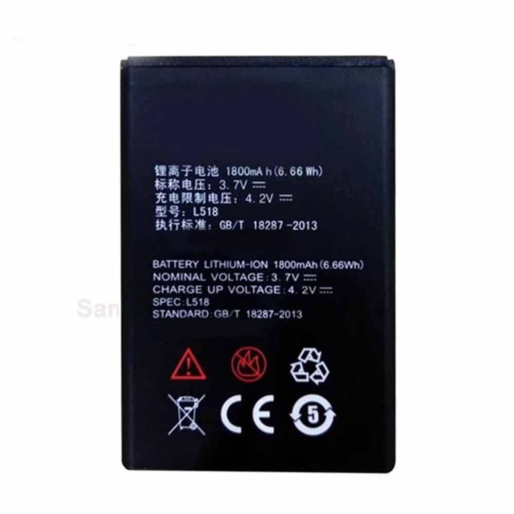 3.7V/4.2V 1800mAh/6.66WH L518 Smartphone Battery for ZTE phone