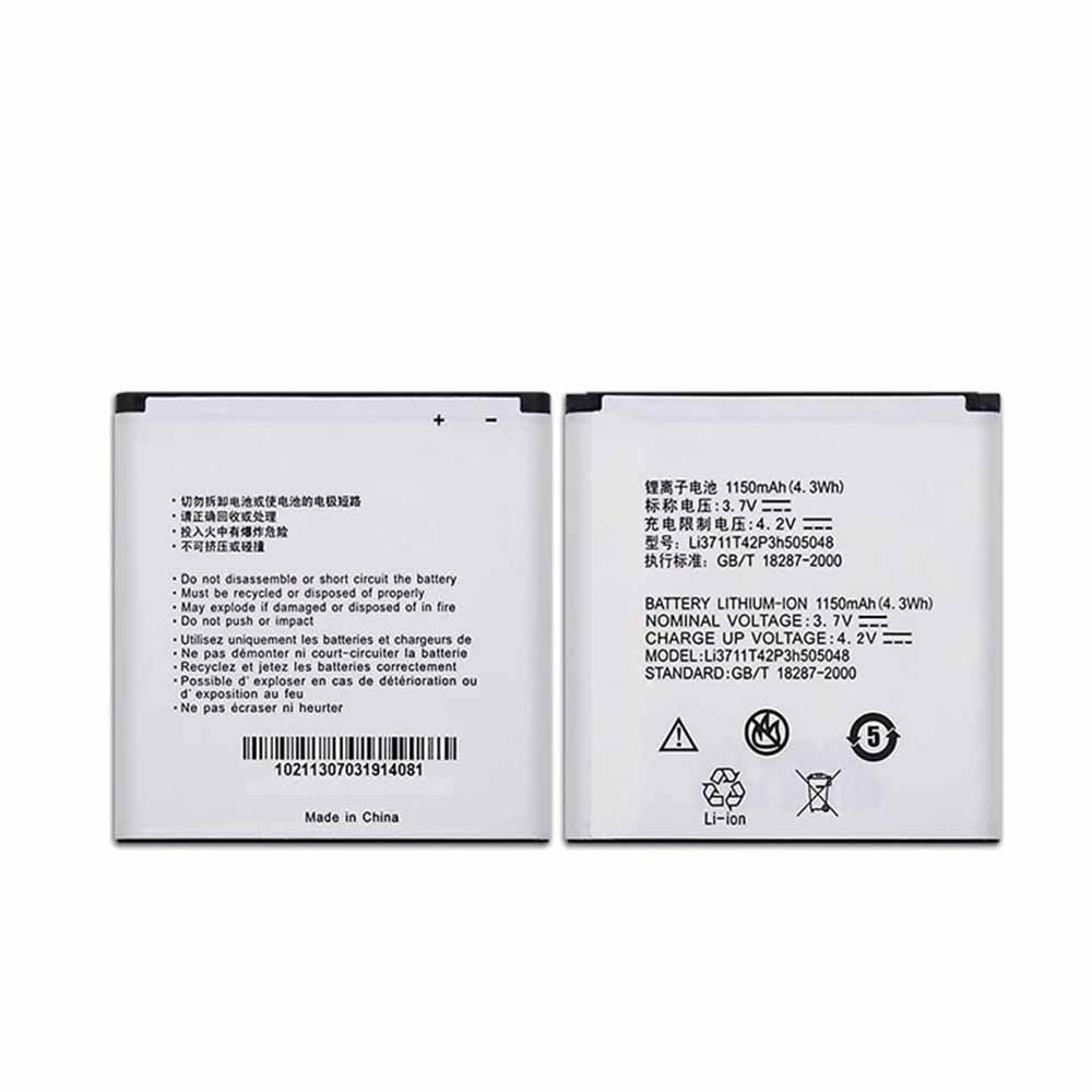 3.7V/4.2V 1150mAh/4.3WH Li3711T42P3h505048 Smartphone Battery for ZTE N795 U791