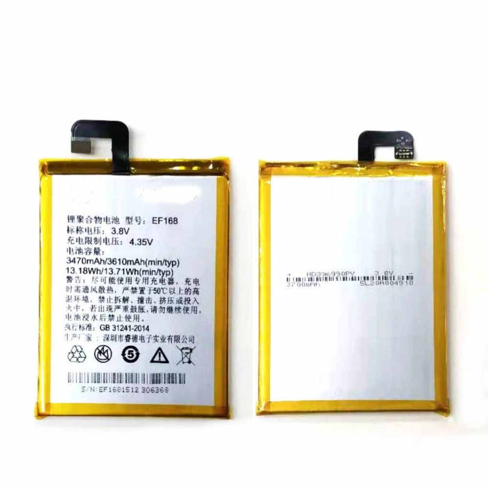 3.8V/4.35V 3470mAh/13.18WH EF168 Smartphone Battery for PPTV King7 King7S PP6000