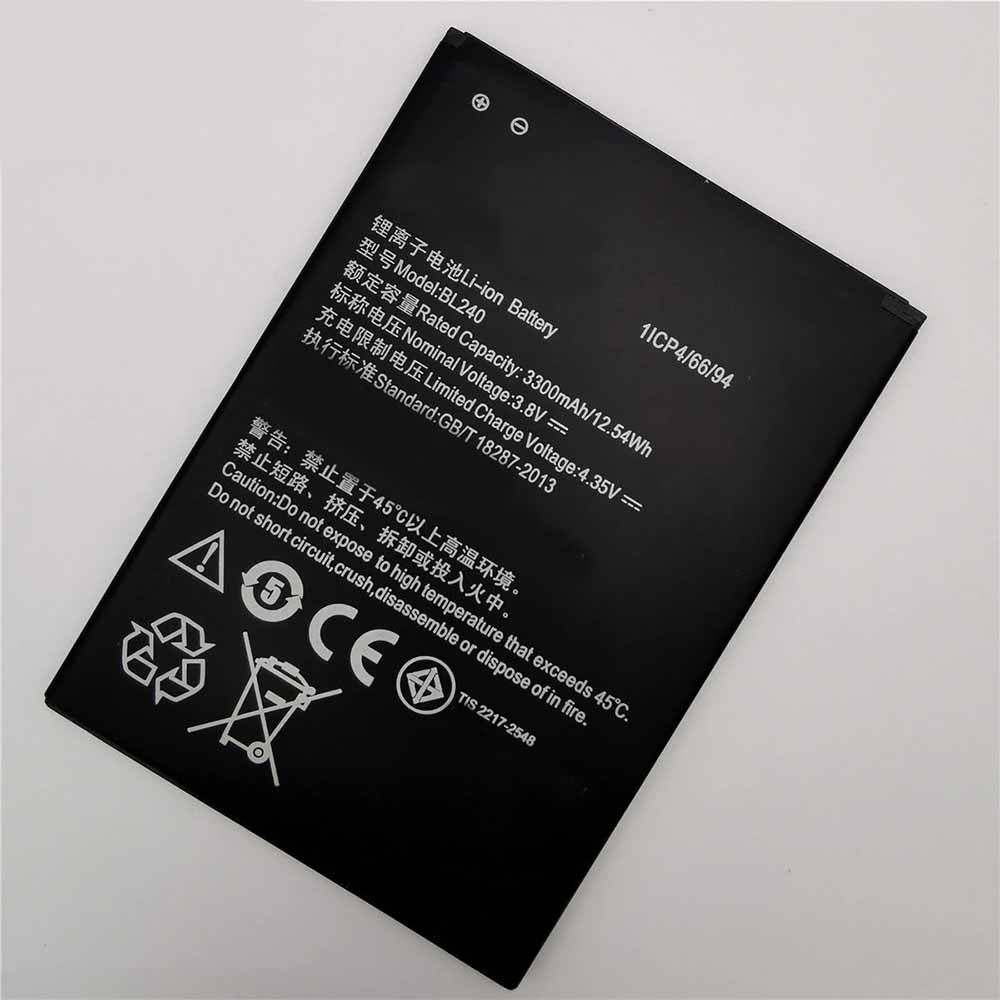 3.8V/4.35V 3300mAh/12.54WH BL240 Smartphone Battery for Lenovo Note 8 A936 A938T