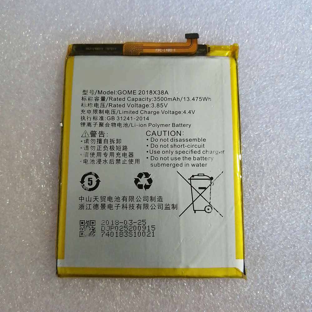 3.85V/4.4V 3500mAh/13.475WH 2018X38A Smartphone Battery for Gome Fenmmy Note C72