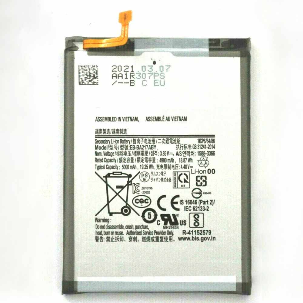 3.85V/4.4V 4900mAh/18.87WH EB-BA217ABY Smartphone Battery for Samsung Galaxy A21S