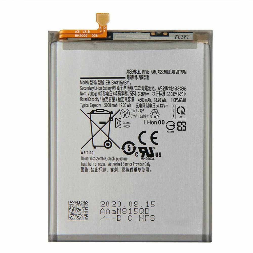 3.86V/4.43V 4860mAh/18.76WH EB-BA315ABY Smartphone Battery for Samsung Galaxy A31