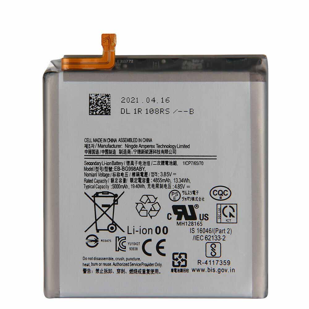3.85V/4.85V 4855mAh/13.34WH EB-BG998ABY Smartphone Battery for Samsung Galaxy S21 Ultra S21Ultra