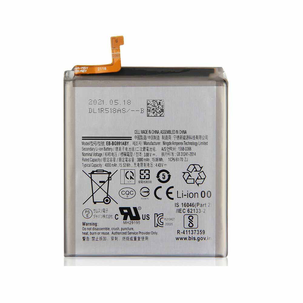 3.88V/4.43V 3880mAh/15.06WH EB-BG991ABY Smartphone Battery for Samsung Galaxy S21