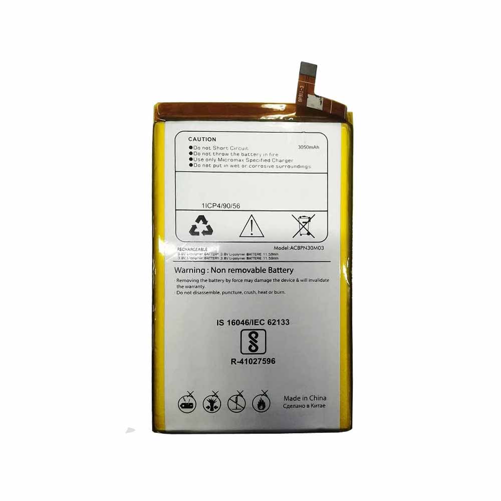 3.8V/4.35V 3050mAh/11.59WH Micromax AC phone Replacement Battery