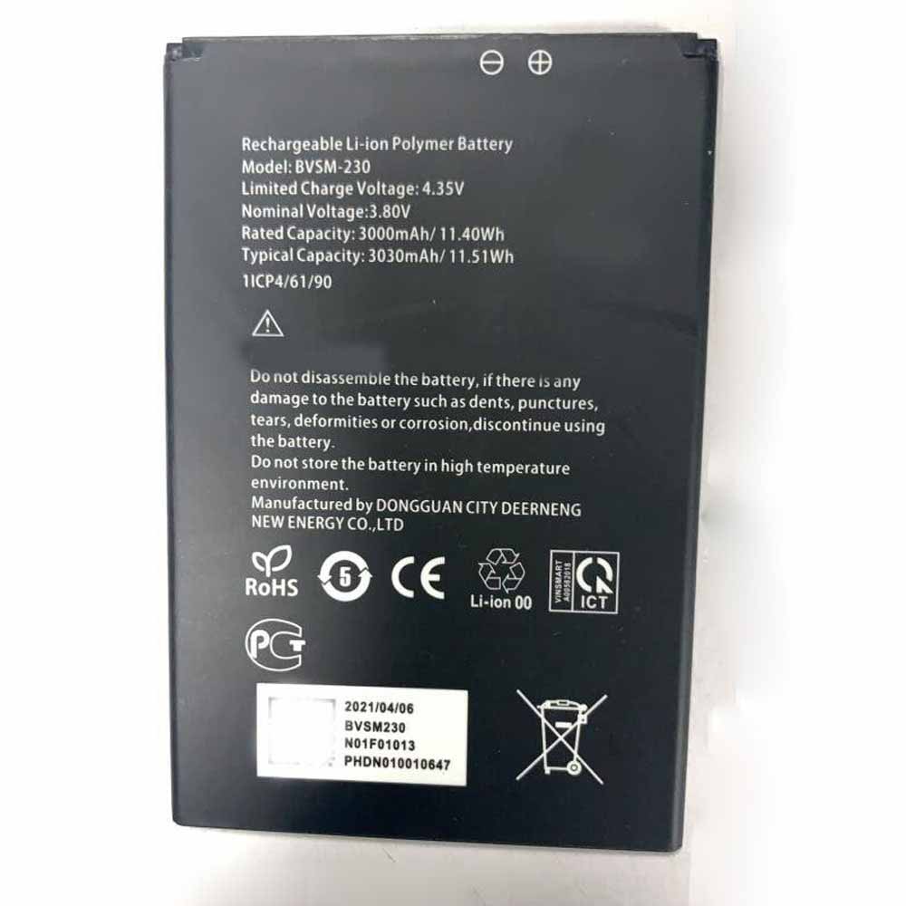 3.8V/4.35V 3000mAh/11.40Wh BVSM-230 Smartphone Battery for Vsmart phone