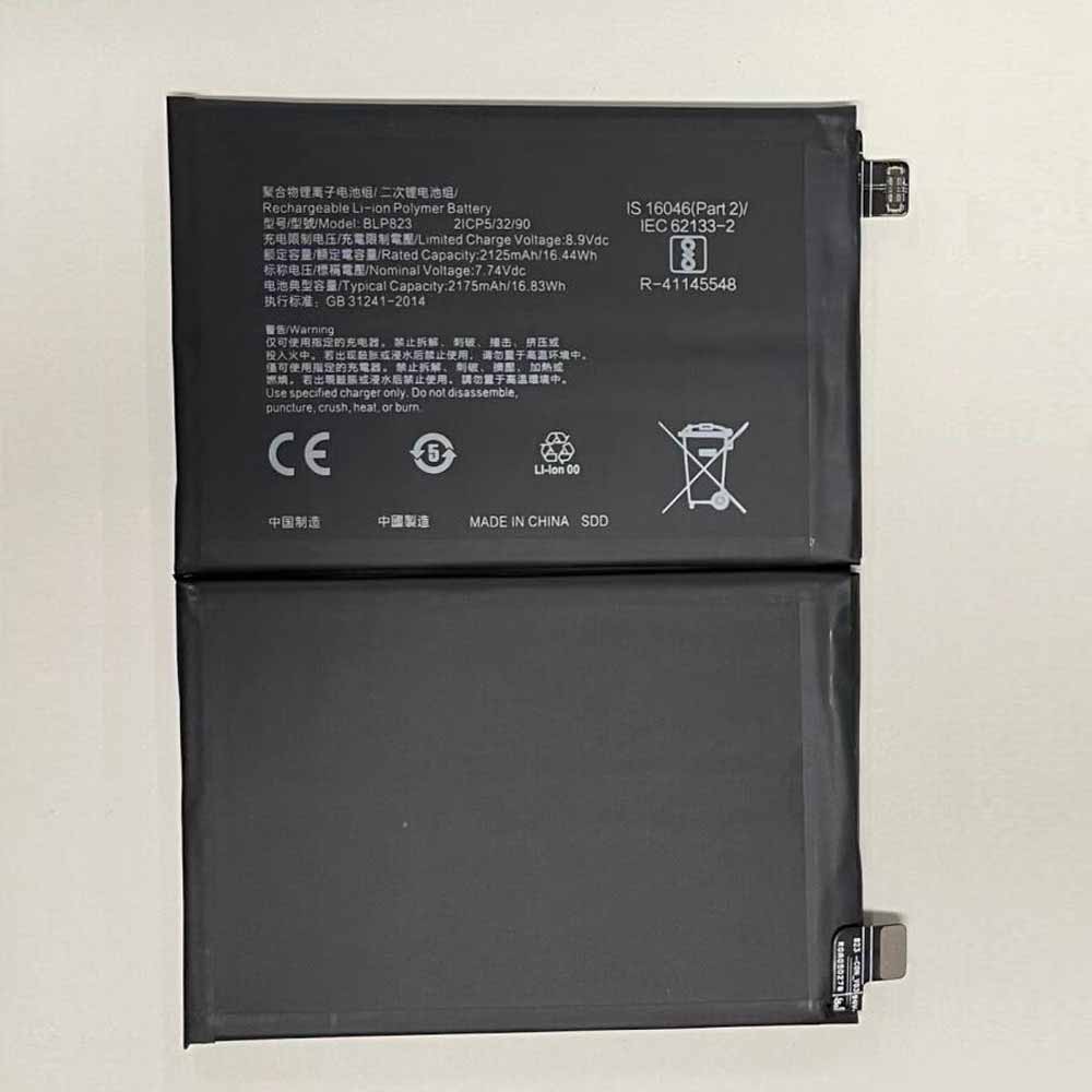 7.74V/8.9V 2125mAh/16.44Wh BLP823 Smartphone Battery for Oppo RENO 5 PRO