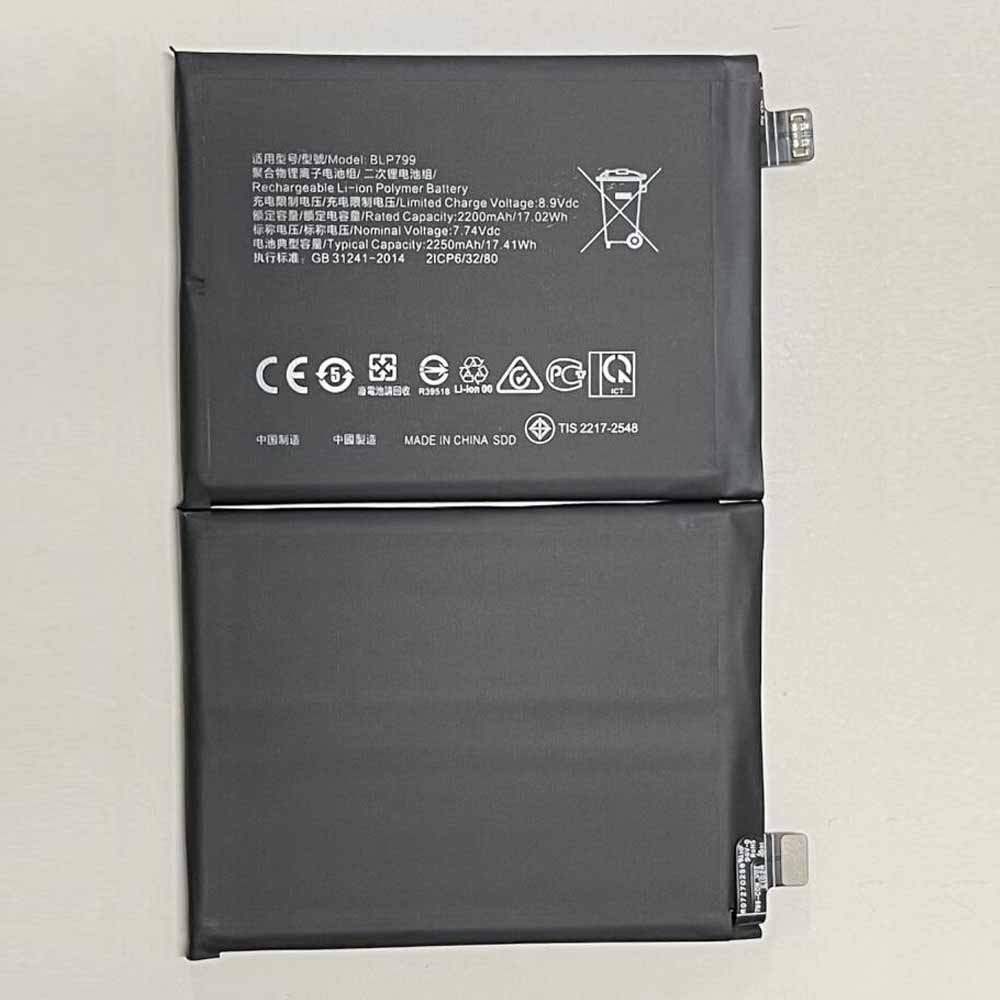 7.74V/8.9V 2200mAh/17.02Wh BLP799 Smartphone Battery for OPPO realme X7 Pro