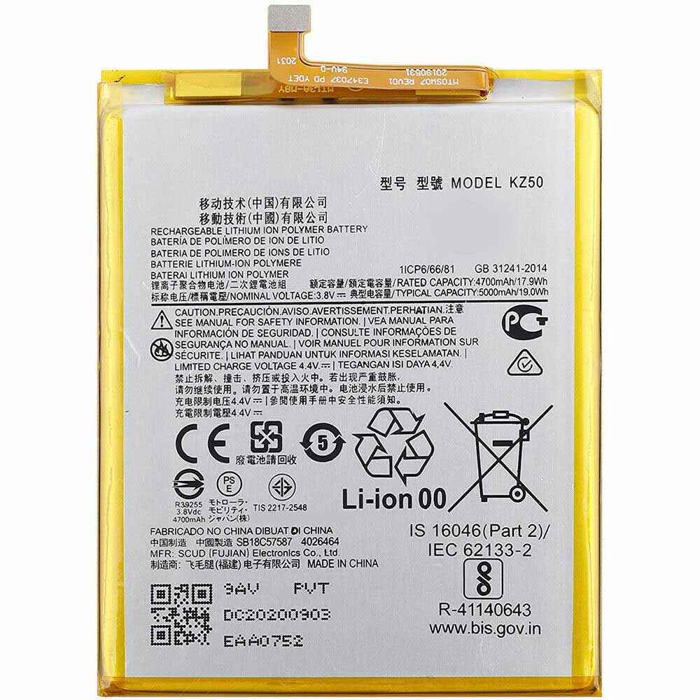 3.8V/4.4V 4700mAh/17.9Wh KZ50 Smartphone Battery for Motorola Moto G Power XT2041
