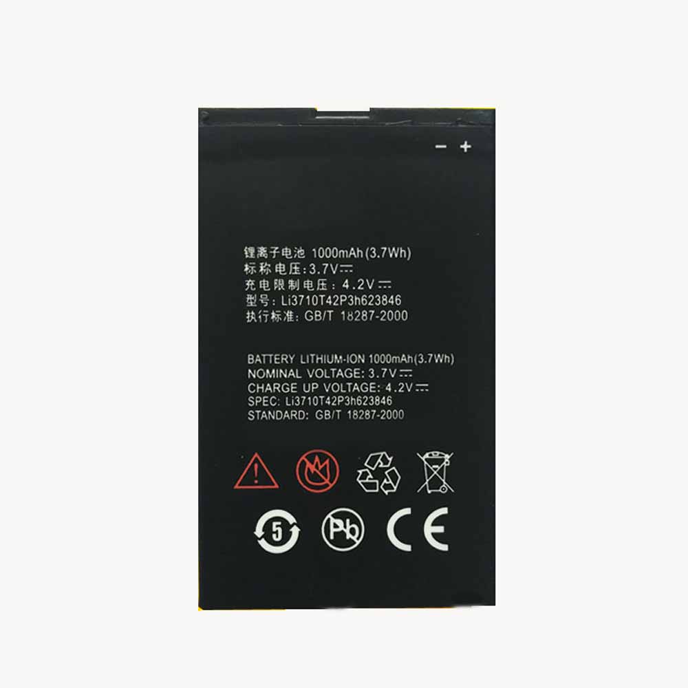 3.7V/4.2V 1000mAh/3.7WH Li3710T42P3h623846 Smartphone Battery for ZTE U288 U288+