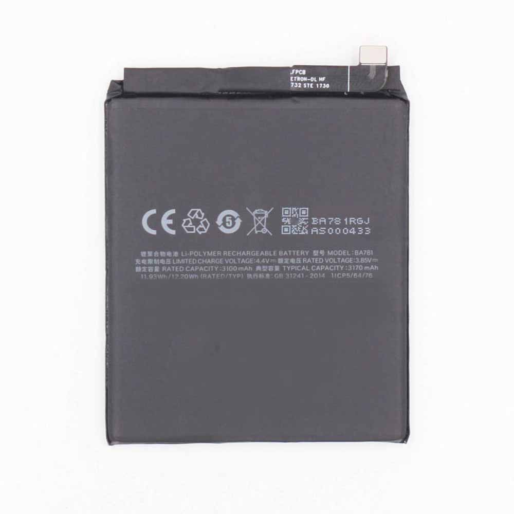 3.85V/4.4V 3100mAh/11.93WH Meizu BA781 Replacement Battery