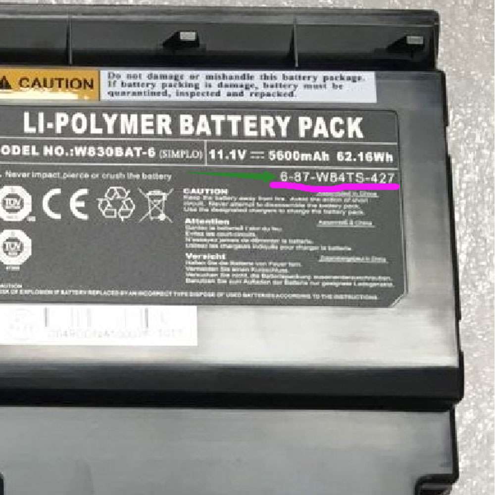 CLEVO 6-87-W84TS-427 serie battery
