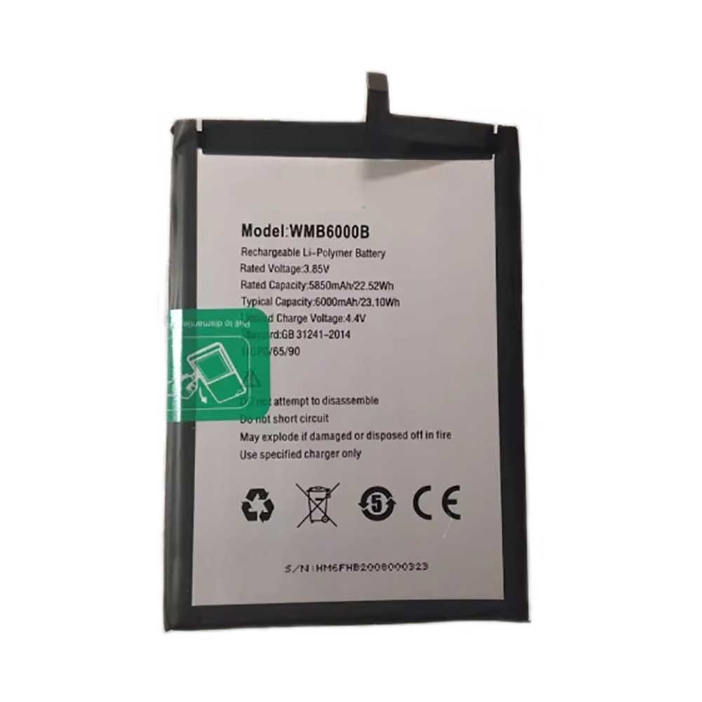 3.85V 6000mAh WMB6000B Smartphone Battery for Walton Primo HM6
