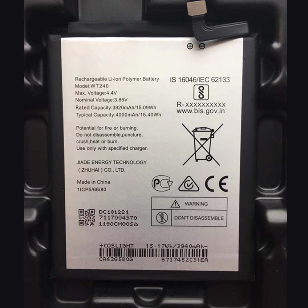 3.85V/4.4V 3920mAh/15.09WH WT240 Smartphone Battery for Nokia 5.3 WT240 Mobile Phone