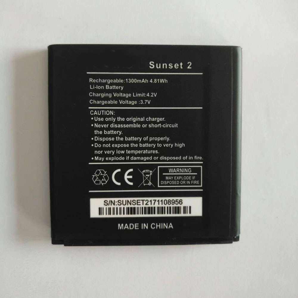 3.7V/4.2V 1300mAh/4.81WH Wiko Sunset Replacement Battery