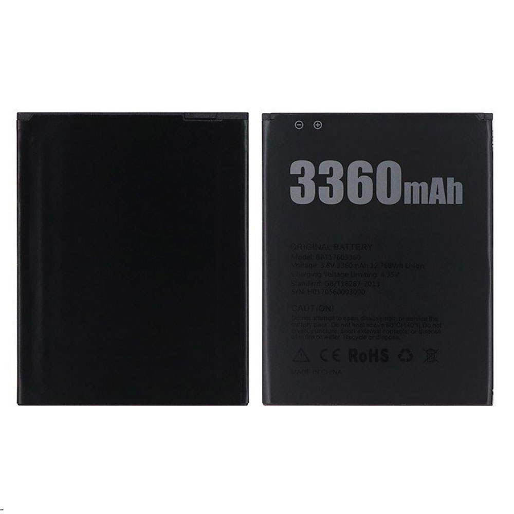 3.8V/4.35V 3360mAh DOOGEE X10 Replacement Battery