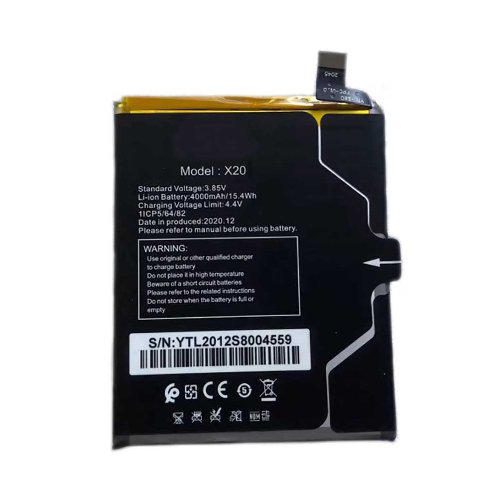 3.85V 4000mAh/15.4Wh X20 Smartphone Battery for STG TELECOM X20