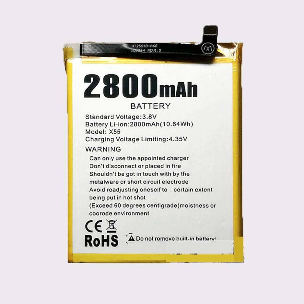 3.8V/4.35V 2800mAh/10.64WH Doogee X55 Replacement Battery