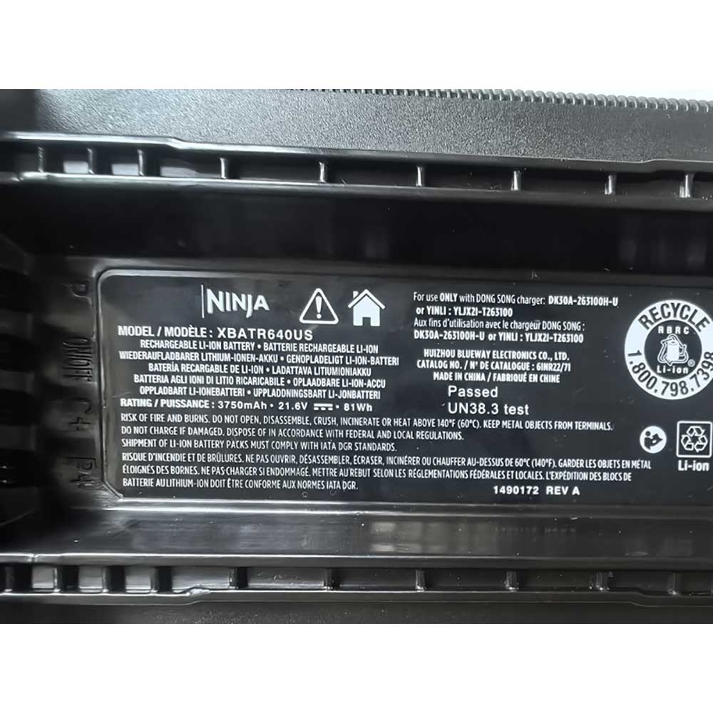 Shark IP1251 IP1250 IP1255 IP1251C IP1220 IP1220C battery