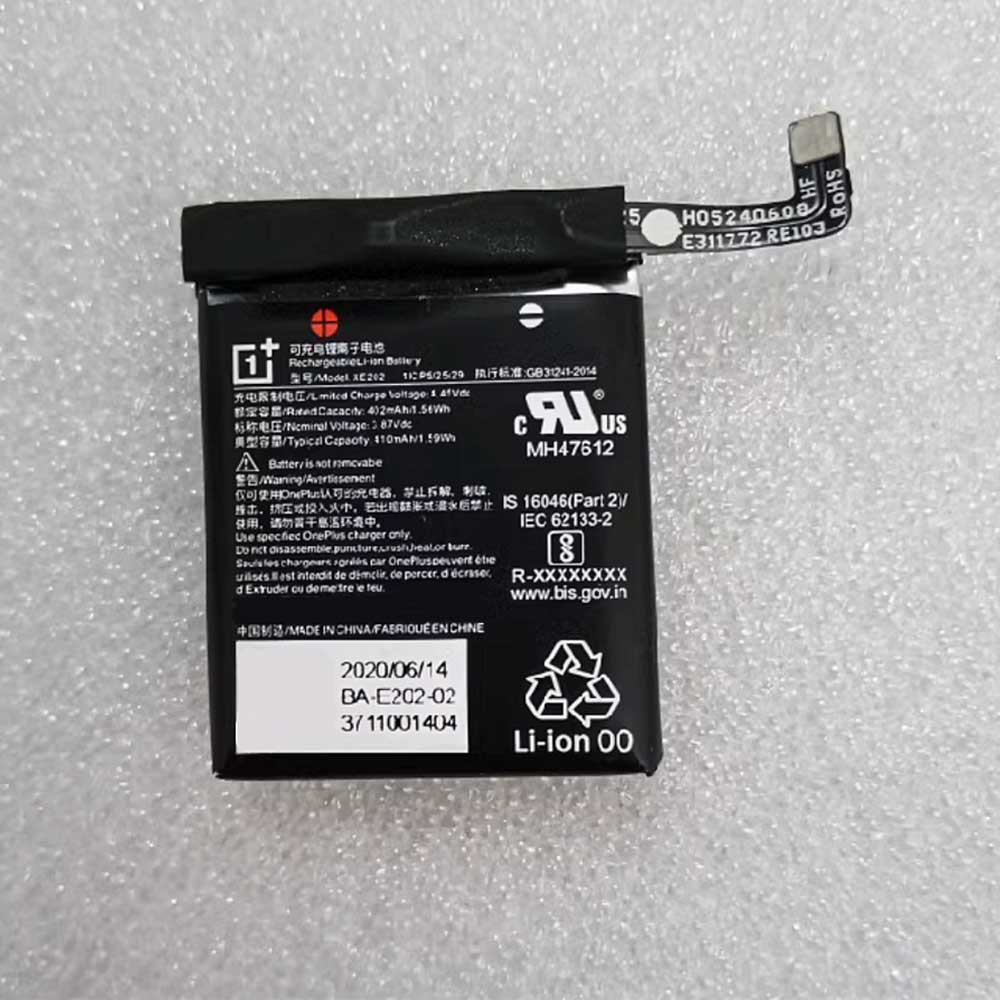 3.87V 402mAh XE202 Smart Watch Battery for Auuc Oneplus IEC 62133-2 BA-E202-03