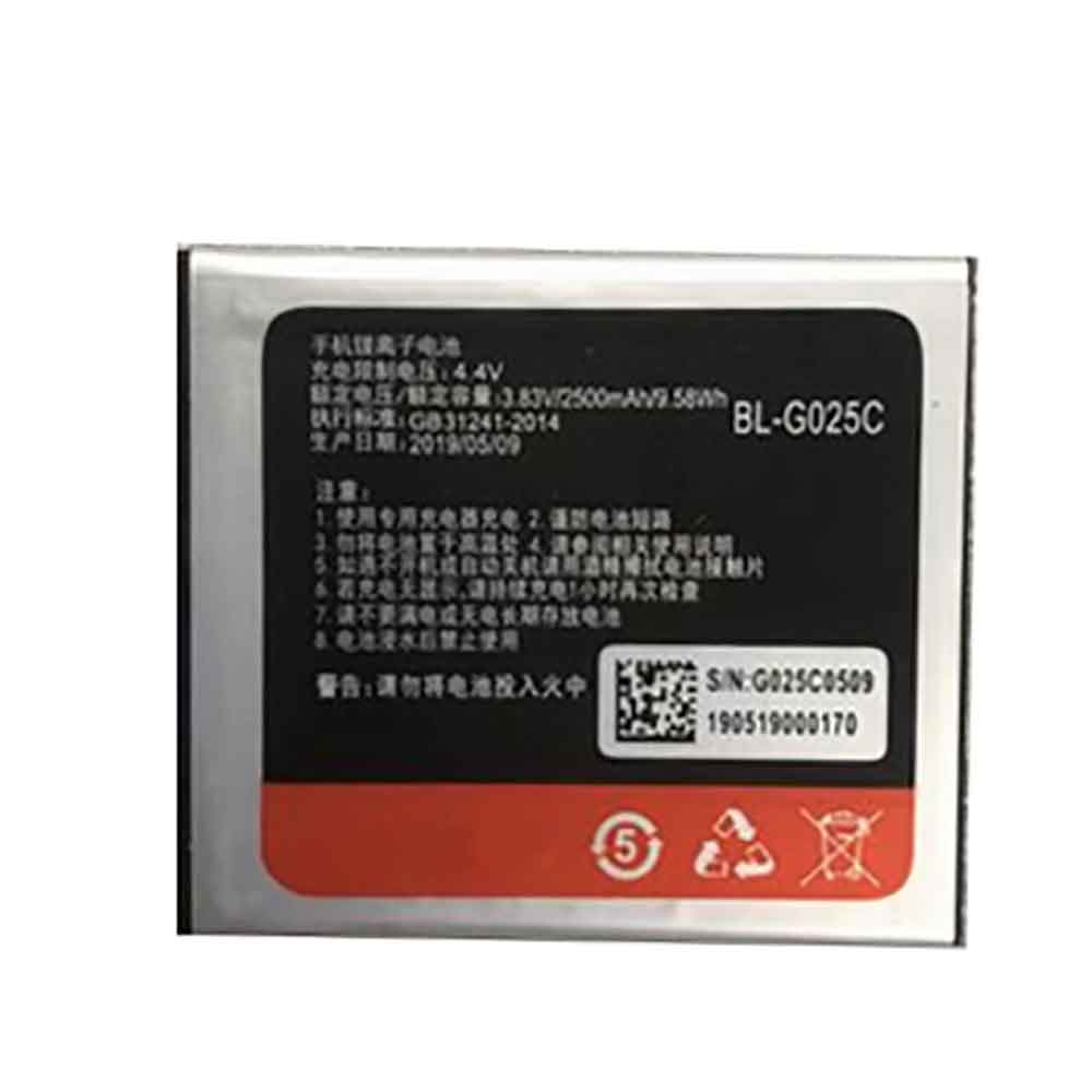 3.83V 2500mAh BL-G025C Smartphone Battery for Gionee W900S