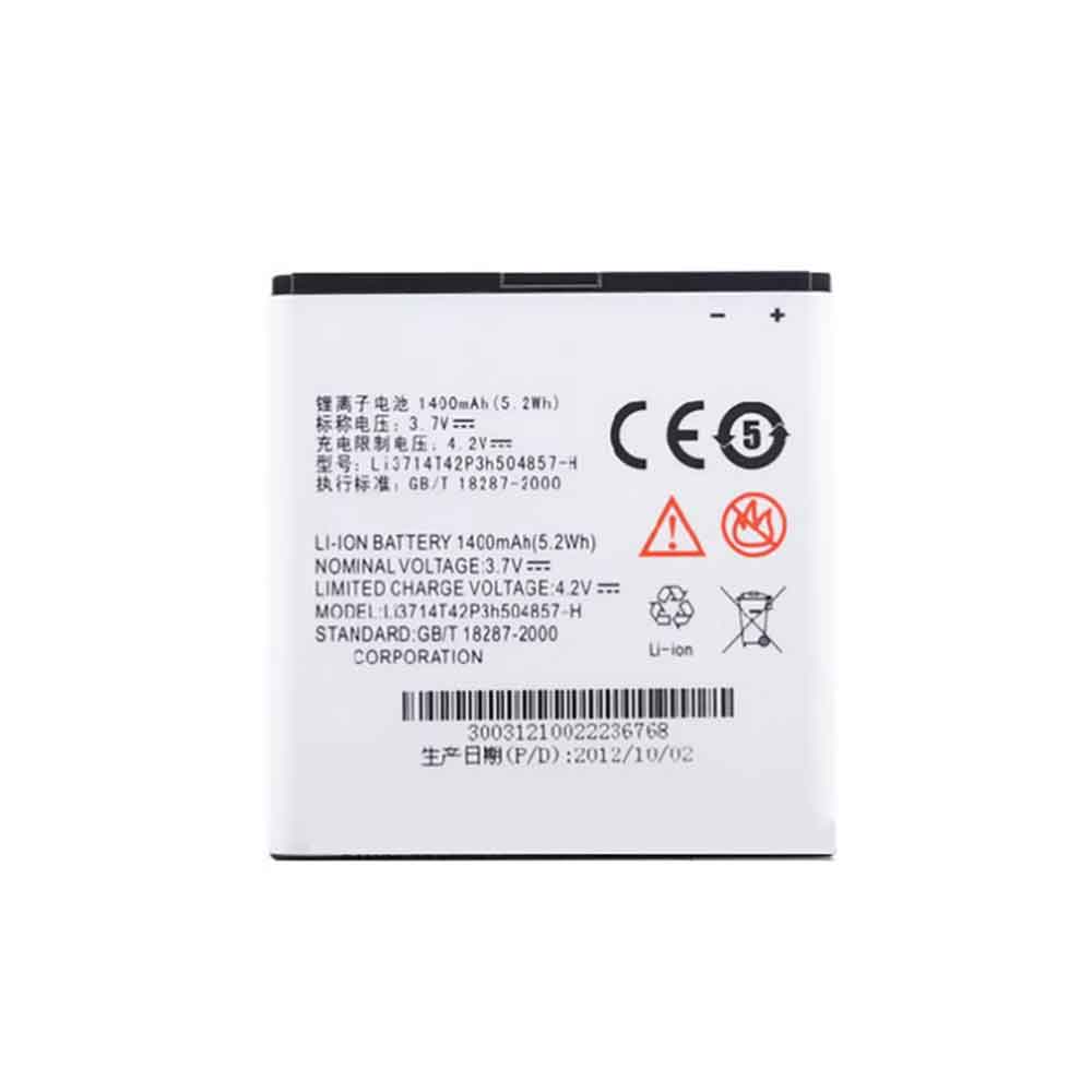 3.7V 1400mAh LI3714T42P3H504857 Smartphone Battery for ZTE U830 U812 U788 V788D V768