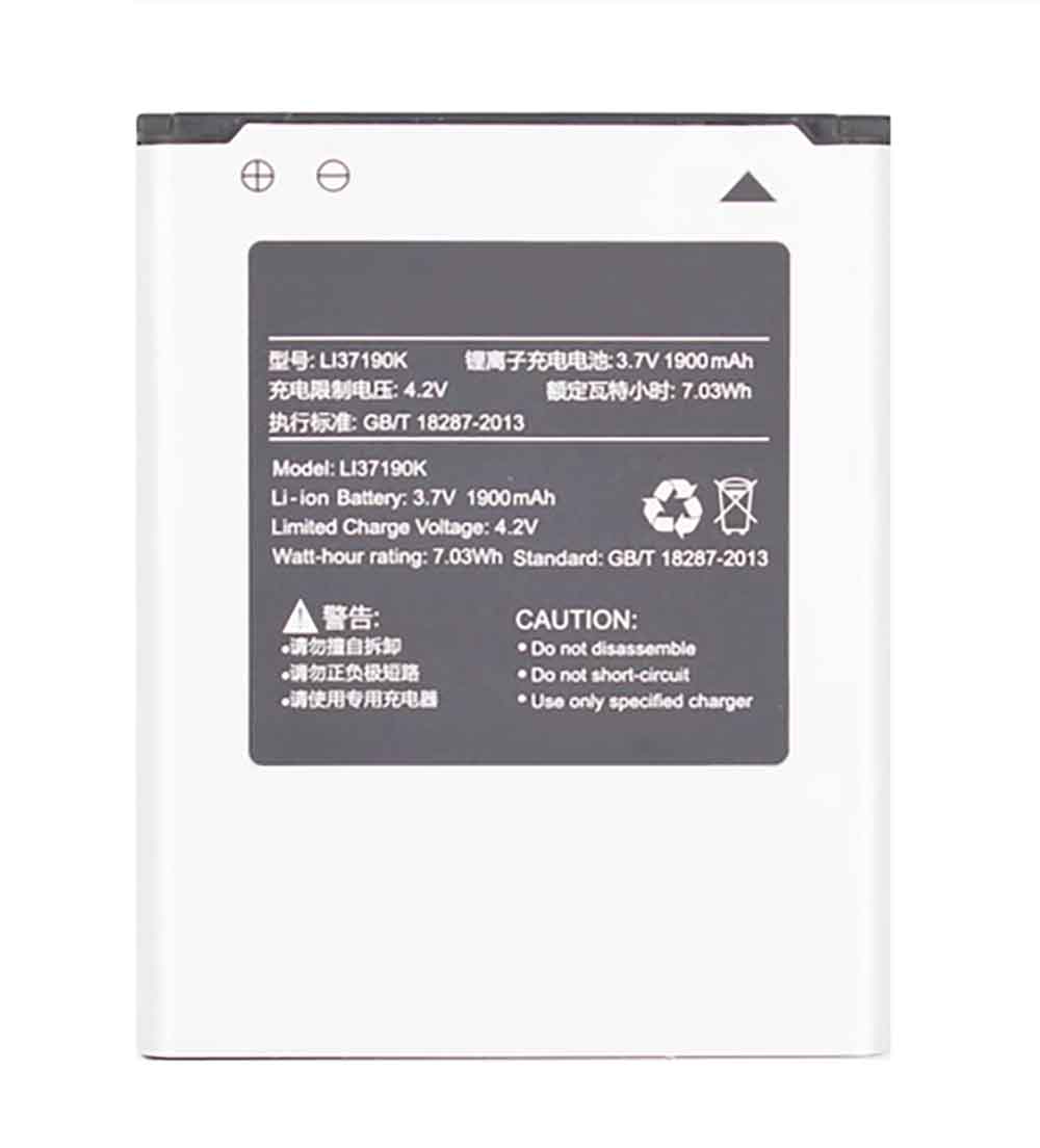 3.7V 1900mAh LI37190K Smartphone Battery for Hisense E602T E600M