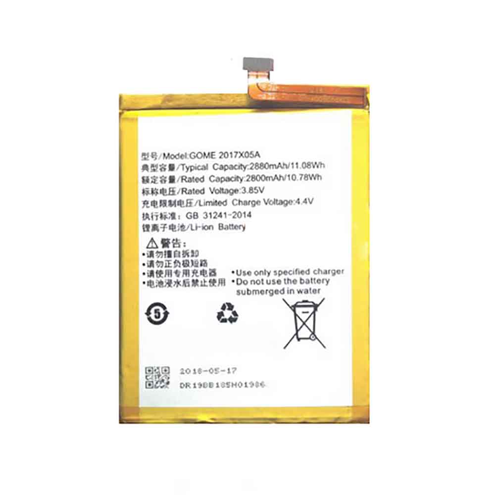 3.85V 2800mAh 2017X05A Smartphone Battery for Gome C71
