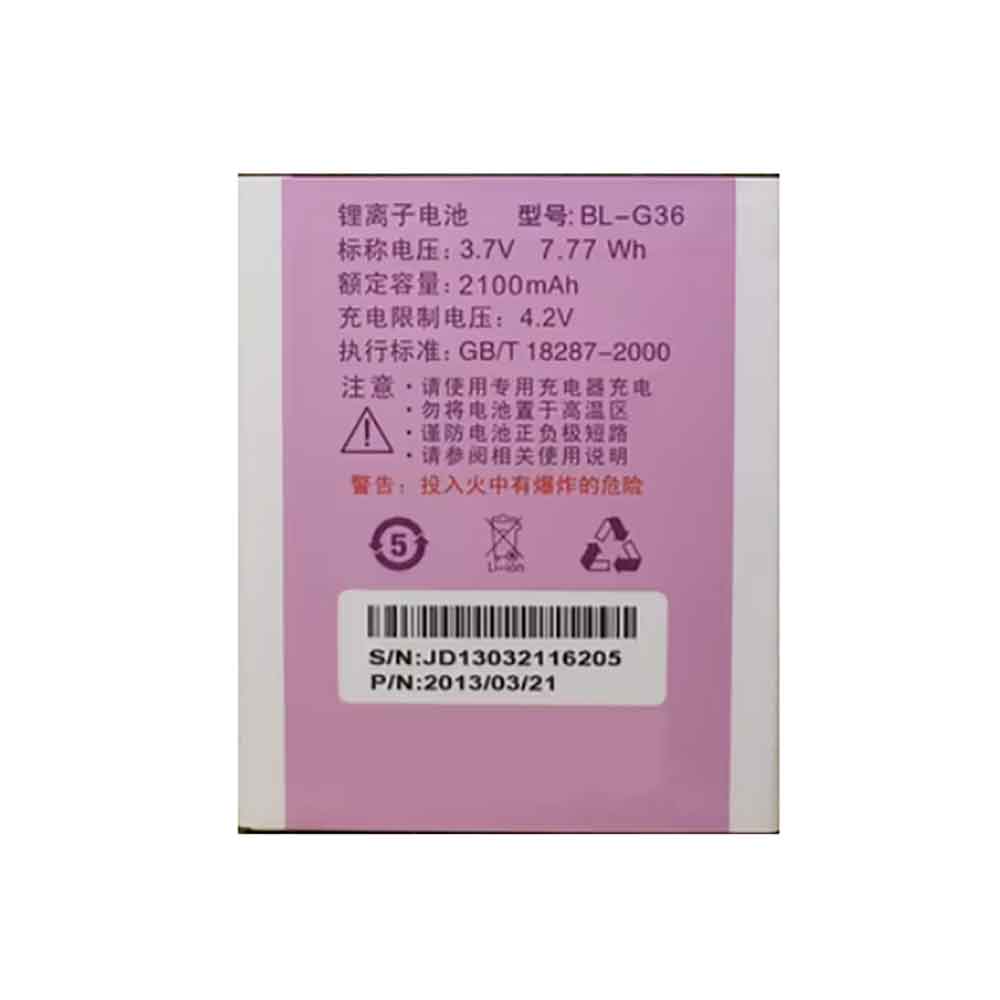 3.7V 2100mAh BL-G36 Smartphone Battery for Doov D10 D10S