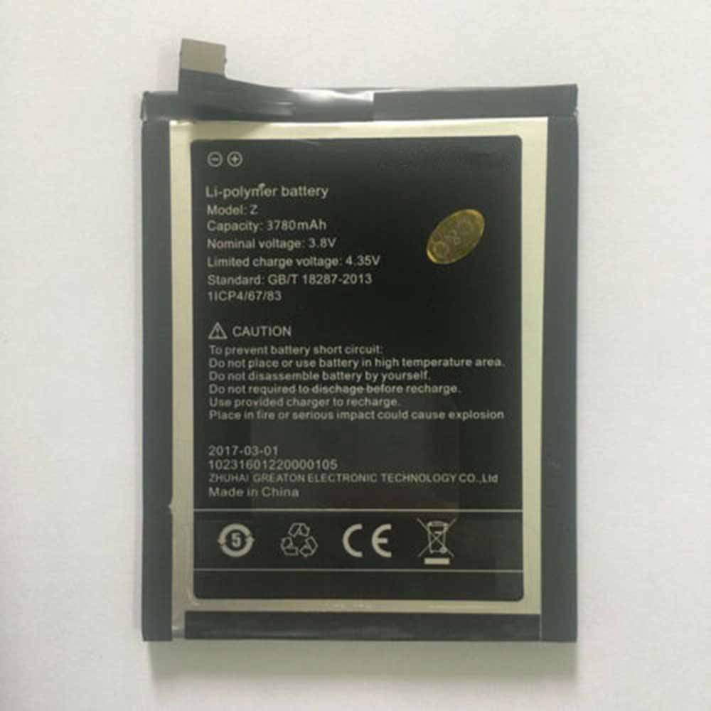 3.8V/4.35V 3780mAh Umidigi Z Z-Z Pro Replacement Battery
