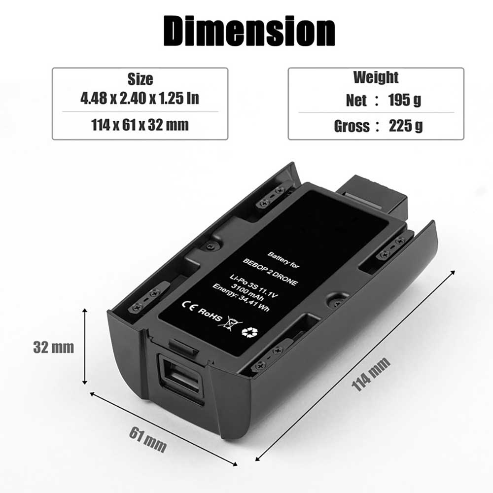 Parrot Bebop 2 Pro battery
