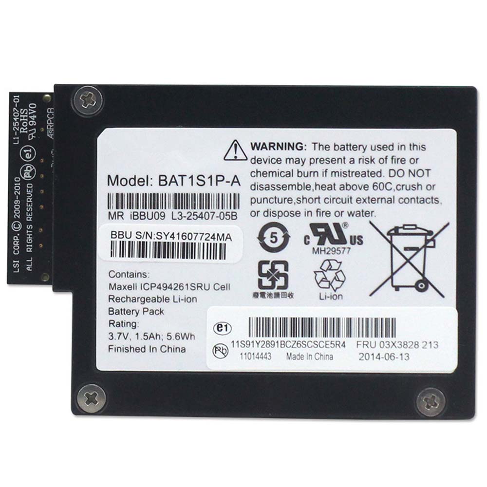3.7V/4.3V 1.5Ah/5.6WH iBBU09 Laptop Battery for LSI 9265 9266 9270 9271 9285 9286
