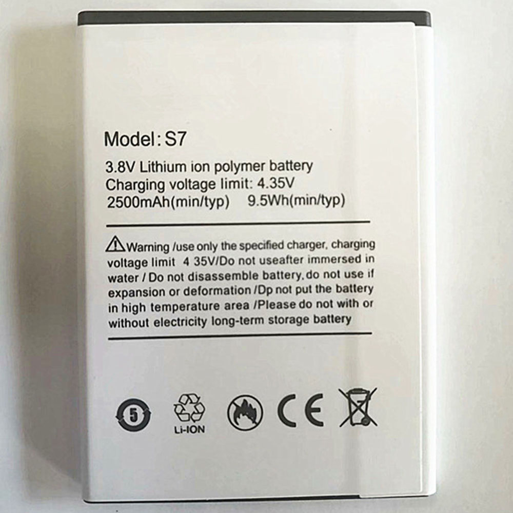 3.8V 9.5Wh/2500mAh Ulefone S7 Replacement Battery